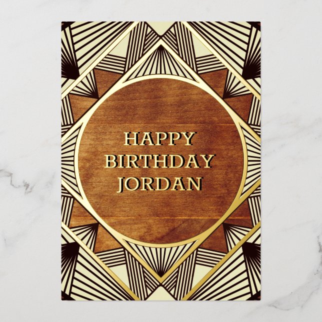  Cool Rustic Retro Masculine Personalised Birthday (Front)