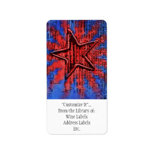 Cool Rustic Star Pop Art Print Label
