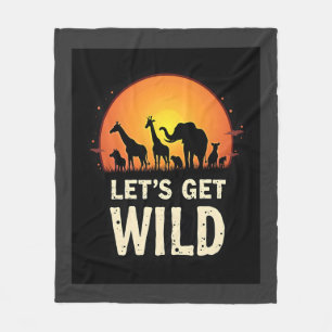 Cool Safari Design For Men Women Kids Safari Anima Fleece Blanket