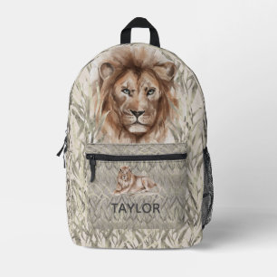 Cool Safari Lion Printed Backpack