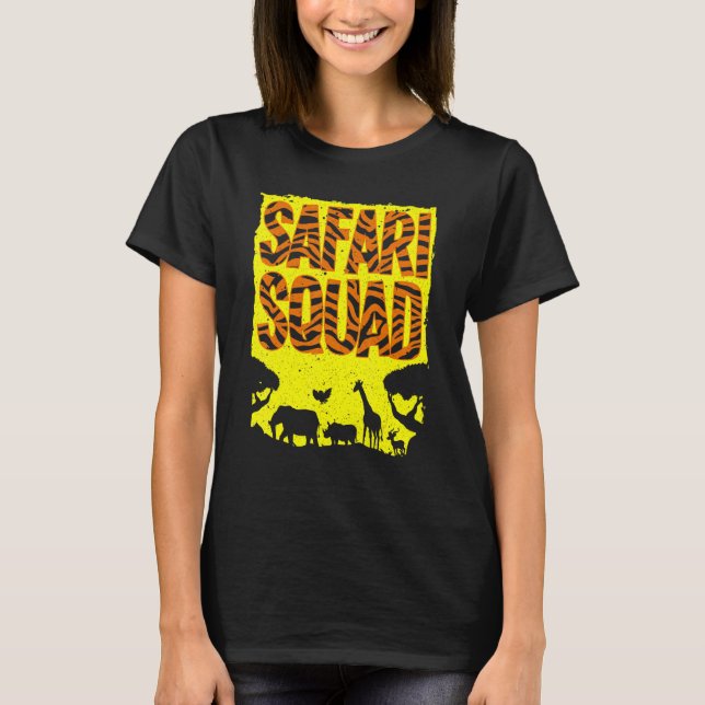 Cool Safari Squad For Men Women Wildlife Animal Gr T-Shirt (Front)