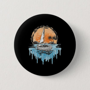 Cool Sailboats On Open Water Nautical Theme Sailin 6 Cm Round Badge