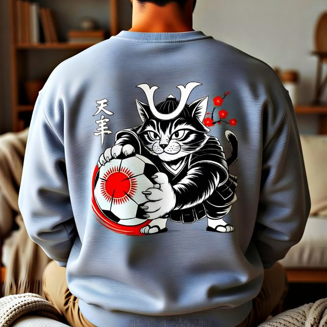 Cool Samurai Cat Soccer For Anime & Art Lovers Sweatshirt (Creator Uploaded)