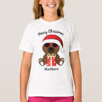 Cool Santa Bear red Christmas gift Personalise