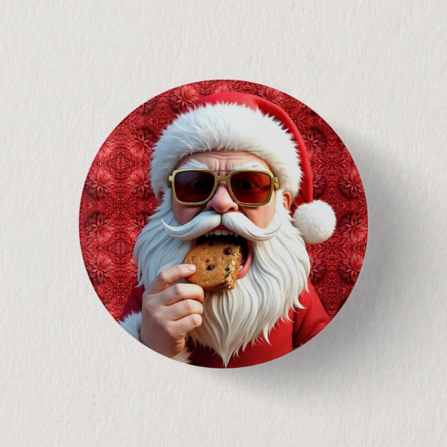 Cool Santa Claus 3 Cm Round Badge (Front)