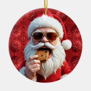 Cool Santa Claus Ceramic Ornament