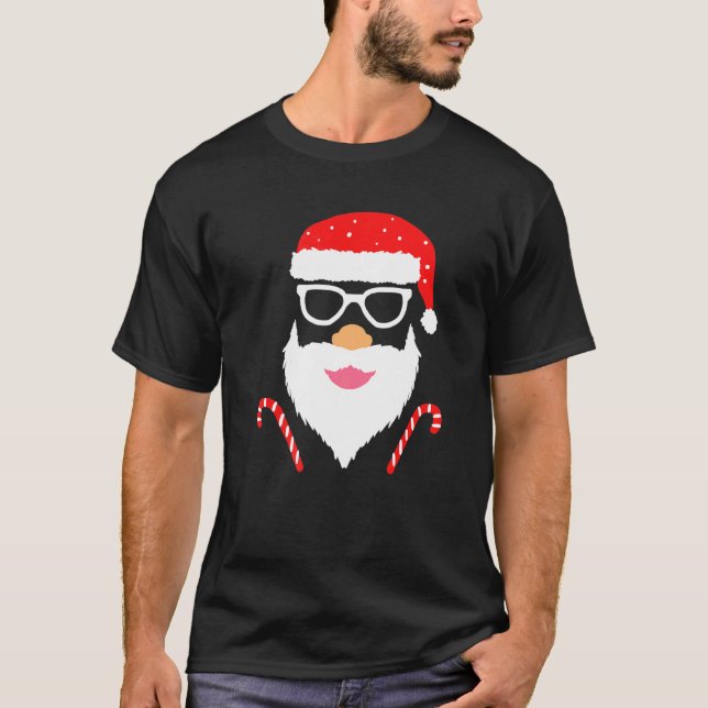Cool Santa Claus Costume Merry Xmas Party T-Shirt (Front)