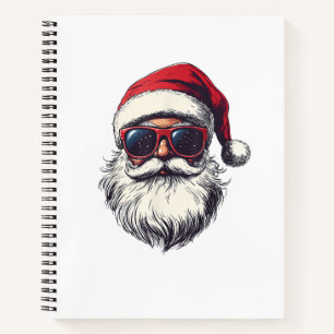 Cool Santa Claus Face Retro Sunglasses Christmas M Notebook