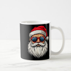 Cool Santa Claus Face Retro Sungles Christmas Men Coffee Mug