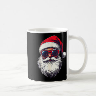 Cool Santa Claus Face Retro Sungles Christmas Men  Coffee Mug