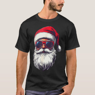 Cool Santa Claus Face Retro Sungles Christmas Men T-Shirt