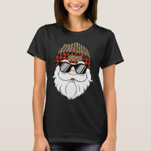 Cool Santa Claus Face Sunglasses Hat Beard Christm T-Shirt