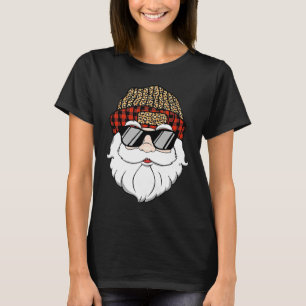 Cool Santa Claus Face Sunglasses Hat Beard Christm T-Shirt