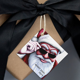 Cool Santa Claus in Sunglasses To From Christmas Favour Tags