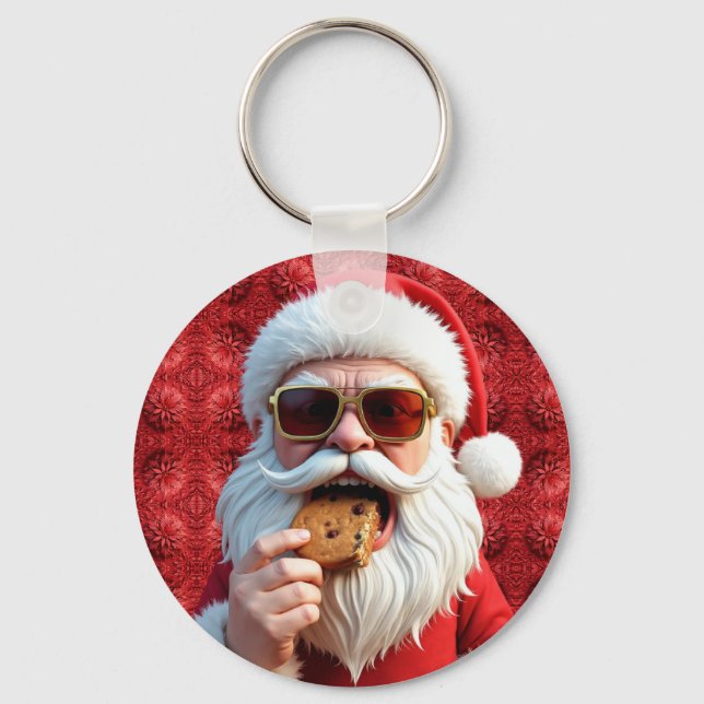 Cool Santa Claus Key Ring (Front)