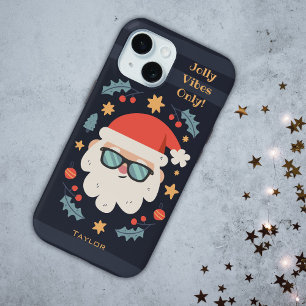 Cool Santa Claus Monogram Name iPhone 15 Case