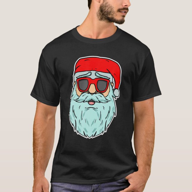 Cool Santa Claus Sunglasses Xmas Party Merry Chris T-Shirt (Front)