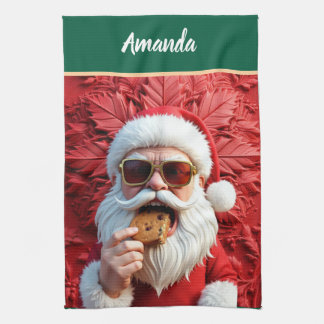 Cool Santa Claus Tea Towel