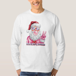 Cool Santa Claus with Bubblegum and Peace Sign T-Shirt