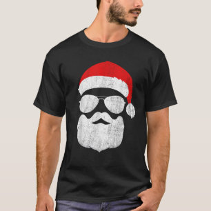 Cool santa claus with sunglasses for christmas fam T-Shirt