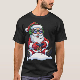 Cool Santa Gamer Controller Gaming Video Game Xmas T-Shirt