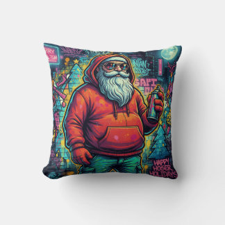 Cool Santa Graffiti – Urban Christmas Style Cushion