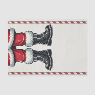 Cool Santa in Black Boots Christmas Holiday  Tissue Paper