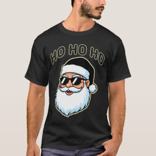 Cool Santa In Black Hat Sungles Graphic 2  T-Shirt