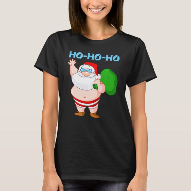 Cool Santa In Swimsuit Wish Christmas Was In The S T-Shirt (Front)