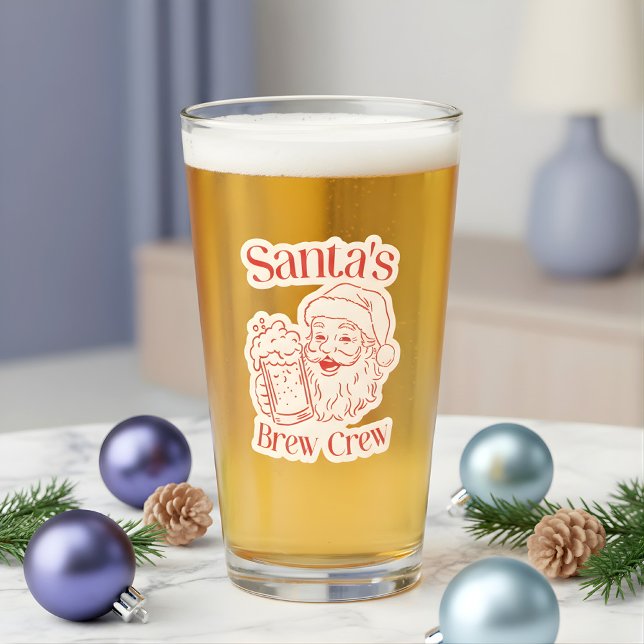 Cool Santa’s Brew Crew Christmas Beer Glass (Creator Uploaded)