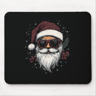 Cool Santa with Sunglasses Christmas Mouse Pad