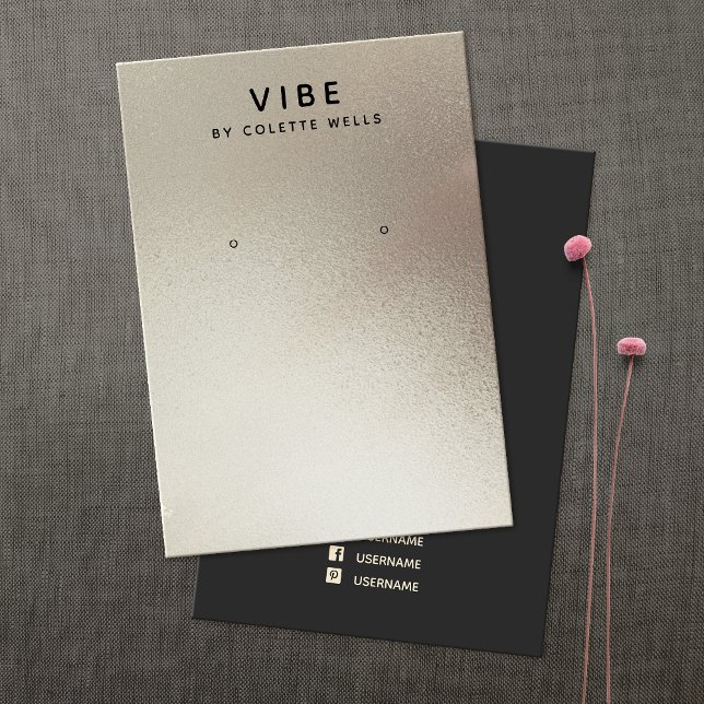 Cool Satin Pewter Watercolor Earring Display Business Card (Creator Uploaded)