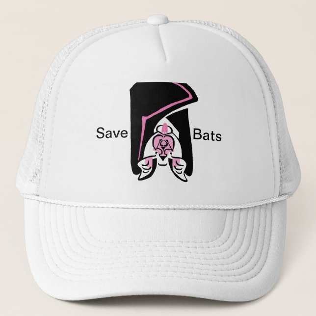  Cool Save BATS -Halloween -Wildlife - Trucker Hat (Front)