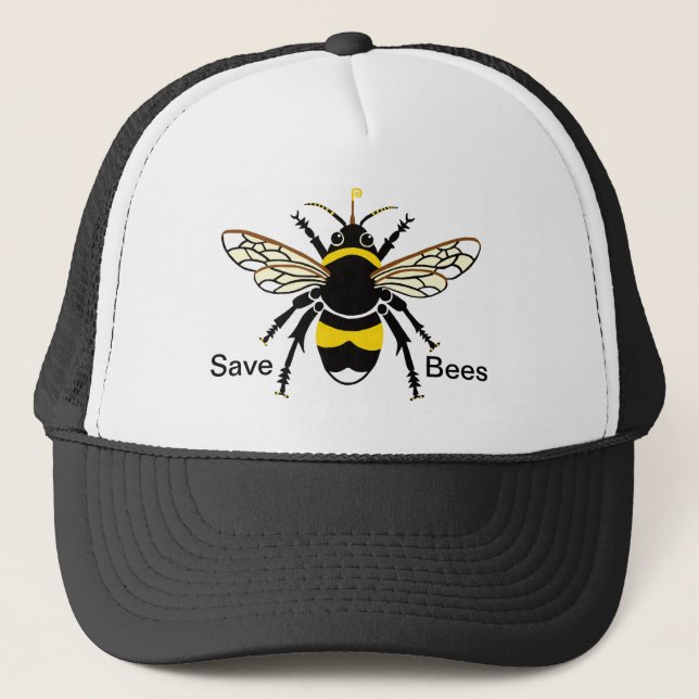 Cool Save BEES -Wildlife preservation -Insect Trucker Hat (Front)