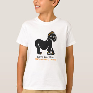 Cool Save GORILLAS -Endangered animal graphic T-Shirt