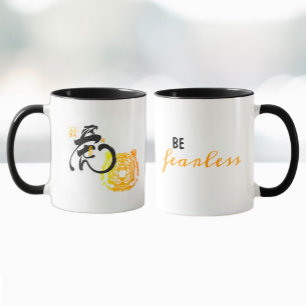 Cool Saying Fearless Tiger Art Inspiring Quote Mug