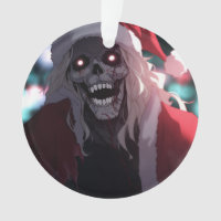 Cool Scary Creepy Skull Santa Claus Xmas