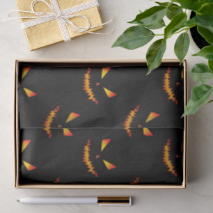 Cool scary Jack O'Lantern face Halloween pattern Tissue Paper