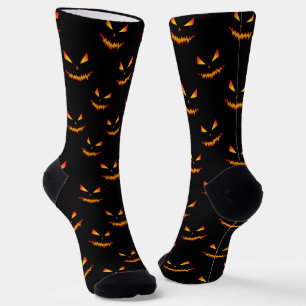 Cool scary Jack O'Lantern Halloween Black pattern Socks