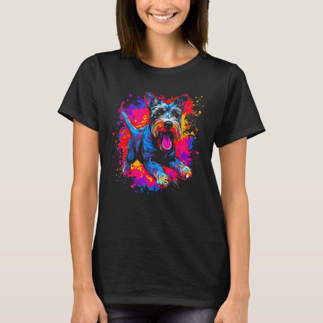 Cool Schnauzer Dog T-Shirt (Front)