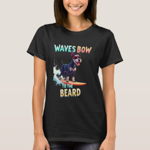 Cool Schnauzer Surfing Dog T-Shirt