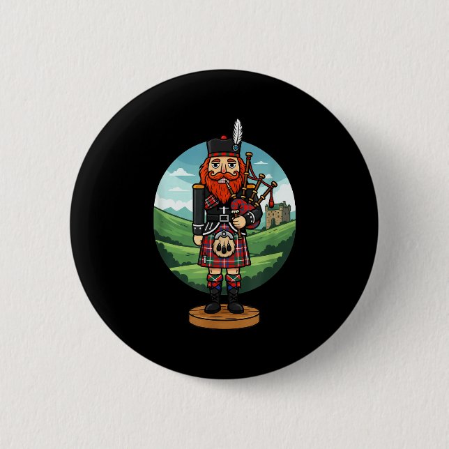 Cool Scottish Nutcracker Bagpes  6 Cm Round Badge (Front)