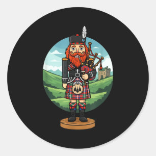 Cool Scottish Nutcracker Bagpes  Classic Round Sticker