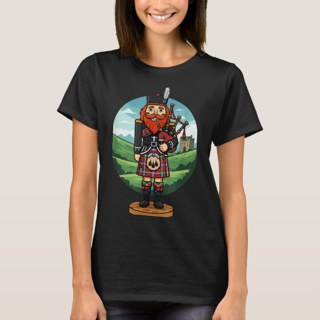Cool Scottish Nutcracker Bagpes  T-Shirt (Front)