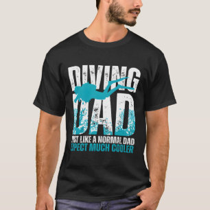 Cool Scuba Diving For Dad Men Ocean Scuba Diver In T-Shirt