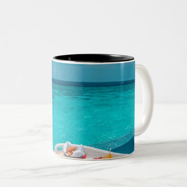 Cool Sea Creatures Two-Tone Coffee Mug (Front Right)