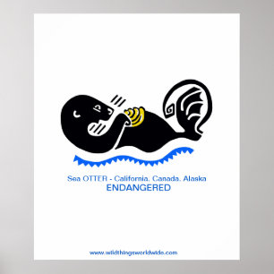 Cool Sea OTTER- Endangered animal - Poster