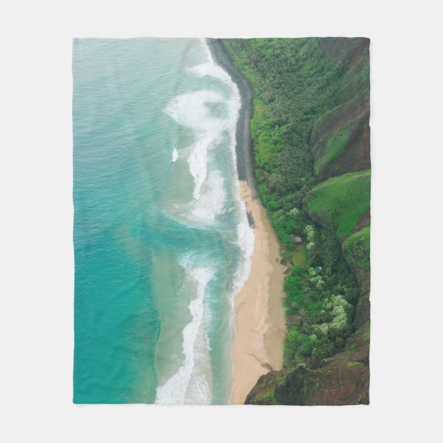 Cool Seascape Fleece Blanket (Front)