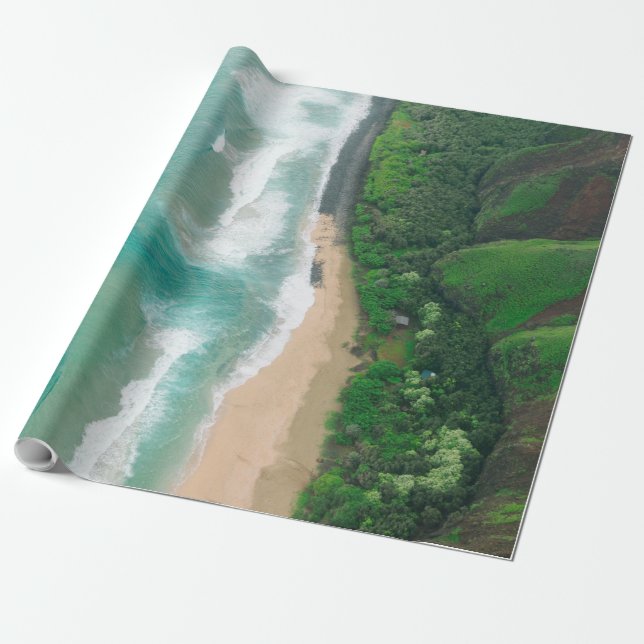 Cool Seascape Wrapping Paper (Unrolled)