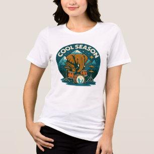 COOL SEASON Elephant Drummer Graphic Design women Tri-Blend Shirt